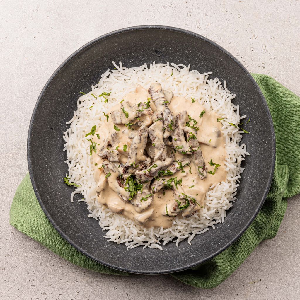 Beef Stroganoff with Rice