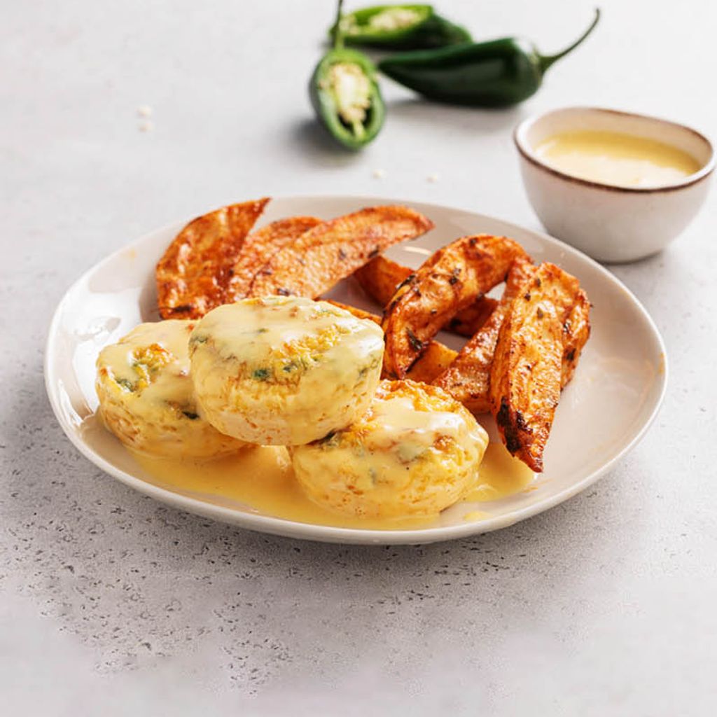 مافن البيض بالشيدر و الهالبينو 