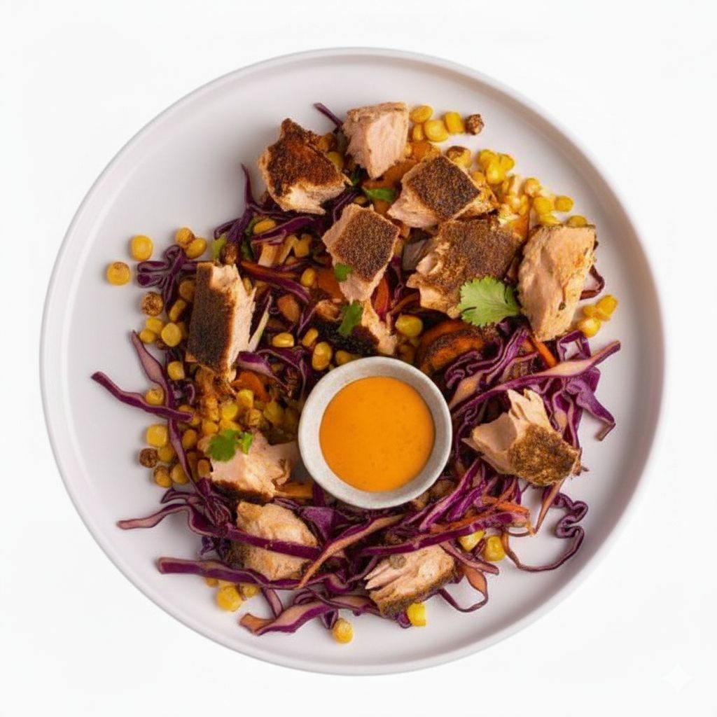 سلطة سمك السلمون بيري بيري