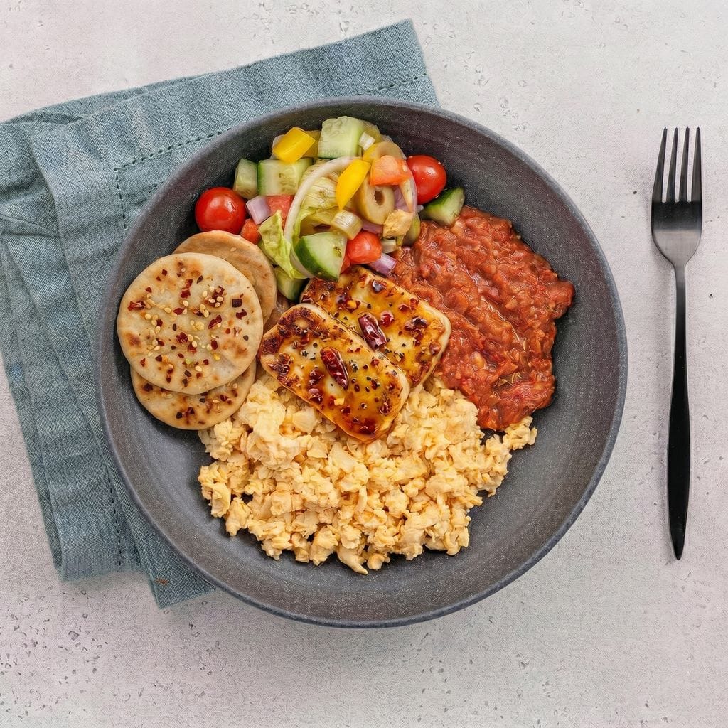 Hot Honey Halloumi Eggs