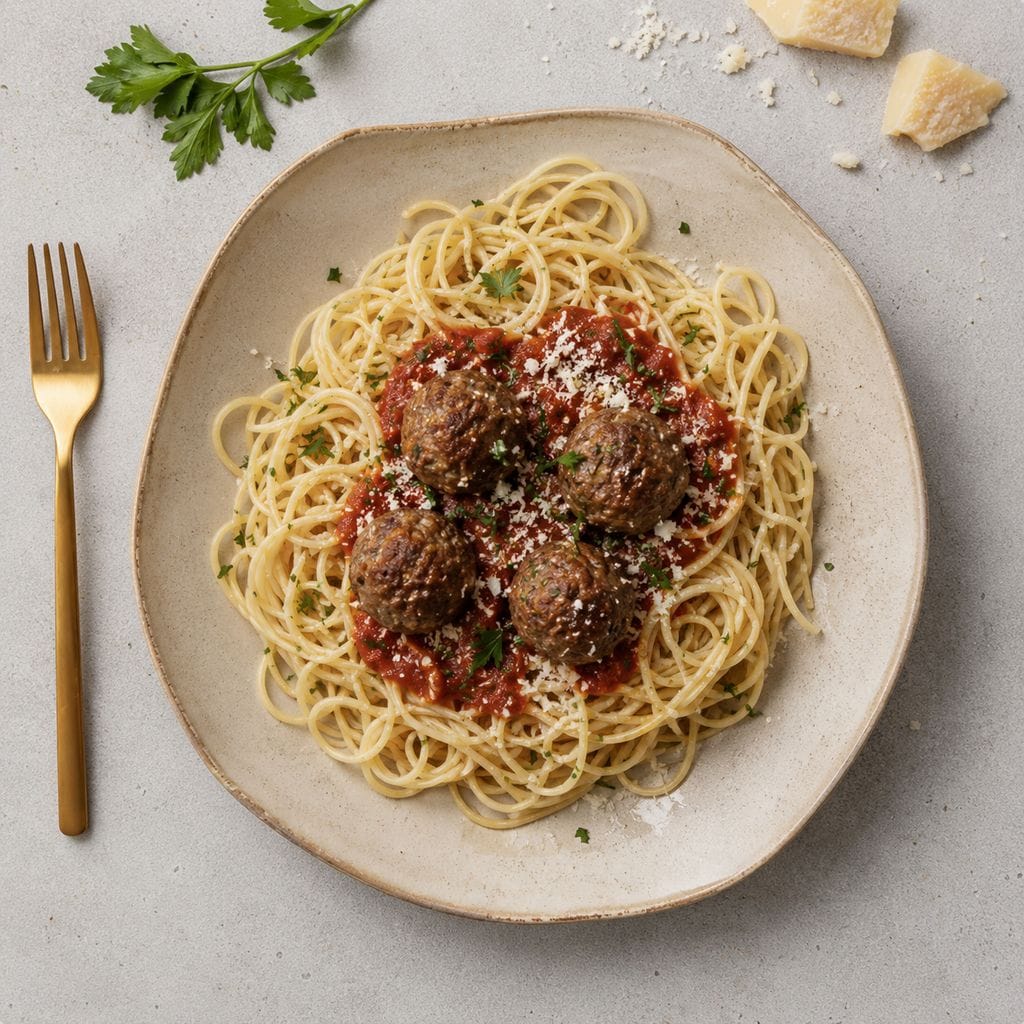 Camel Meatball Spaghetti