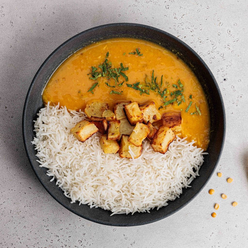Dal and Rice with Potatoes