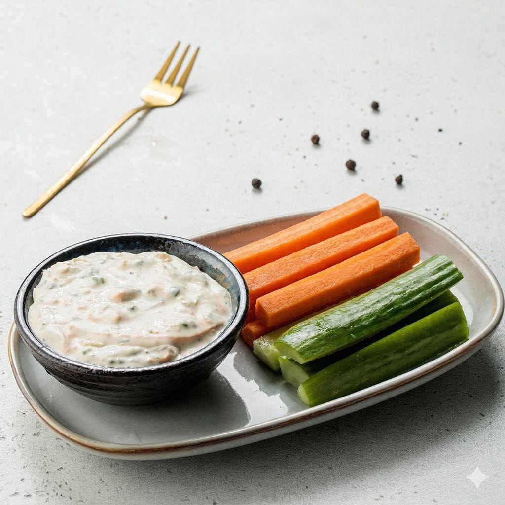 الخضار والتغميسة الكريمية