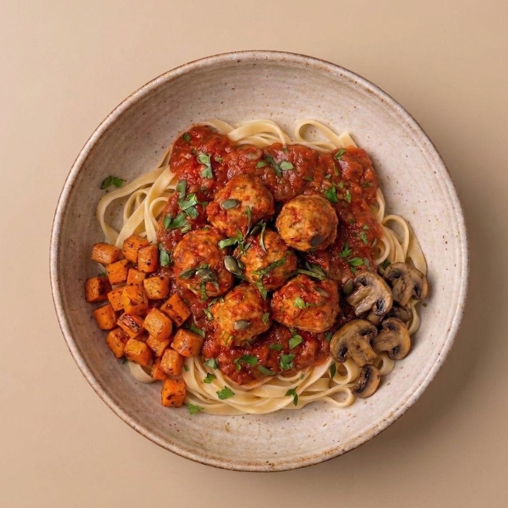 Turkey Meatballs with Tagliatelle 