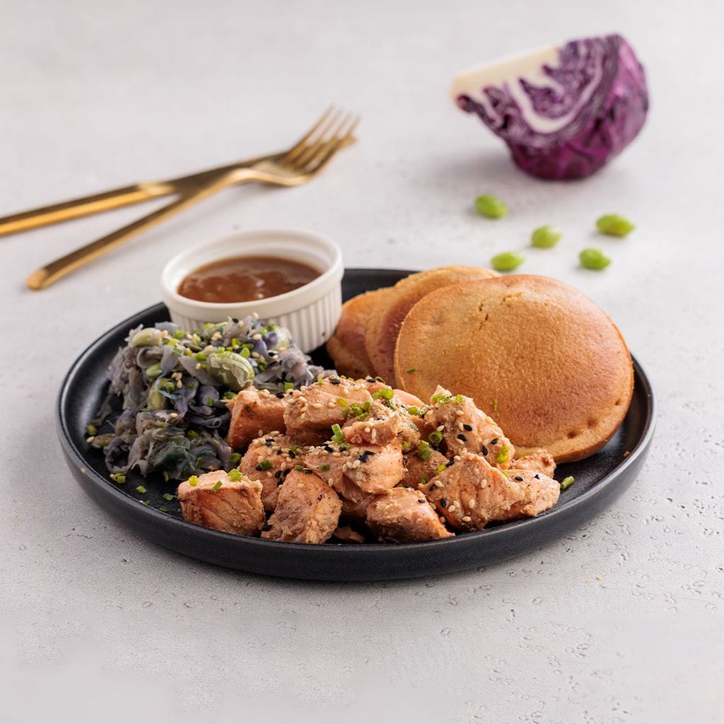 Salmon with Miso Cakes