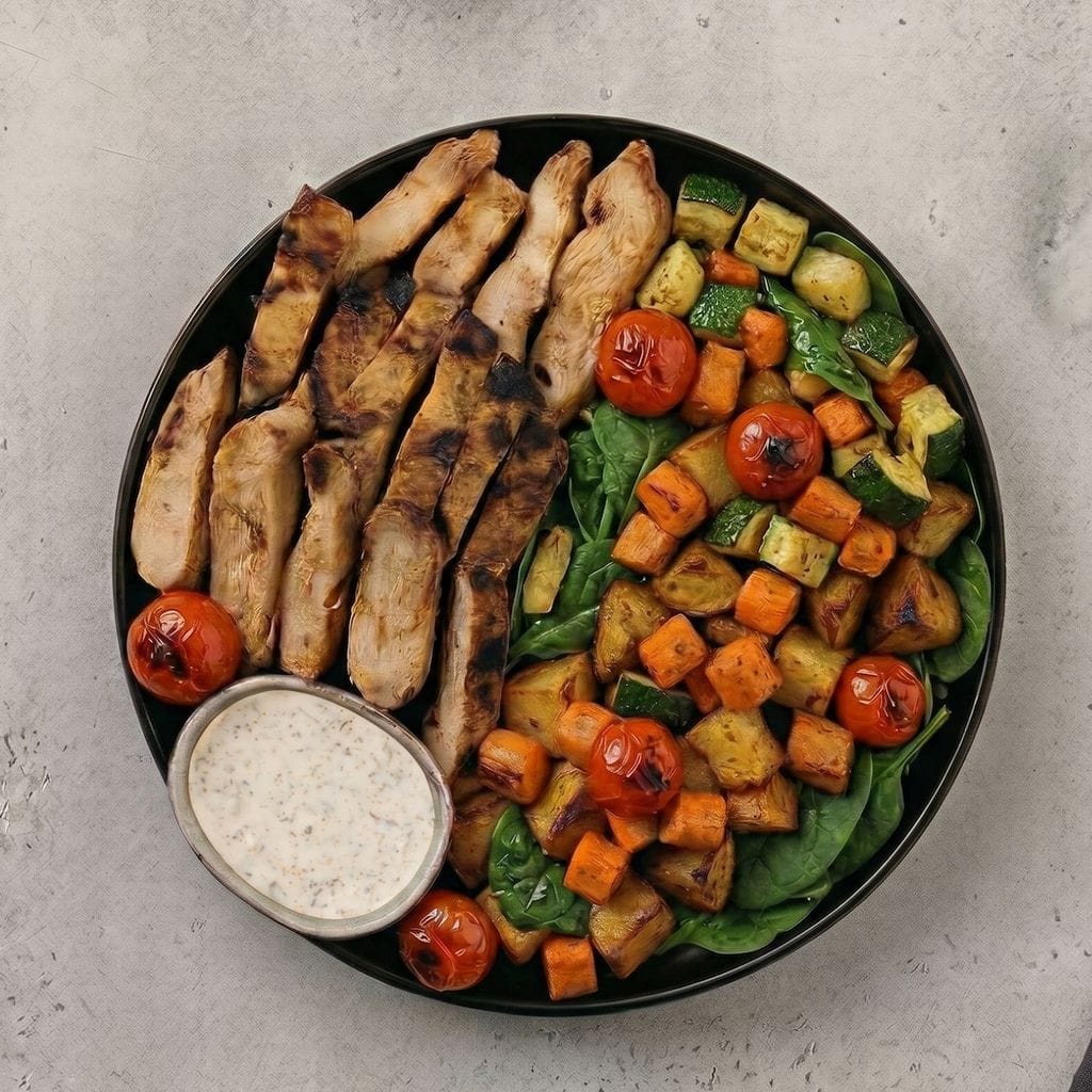 Grilled Chicken with Roasted Veggies High Protein