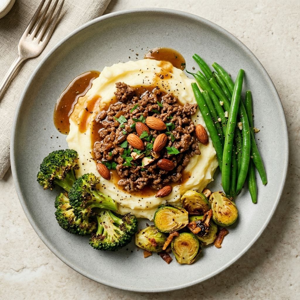 لحم وبطاطا مهروسة