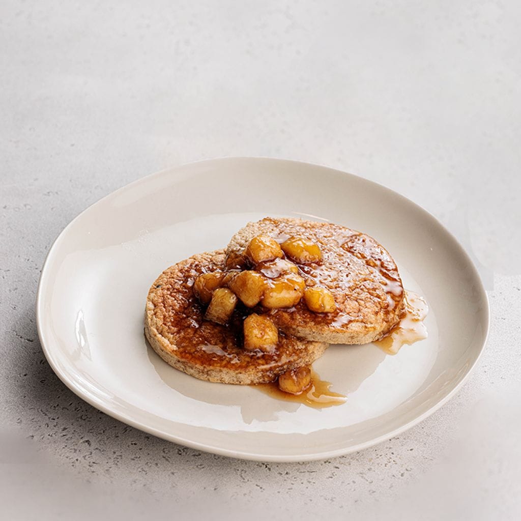 Maple Caramel Banana Pancakes