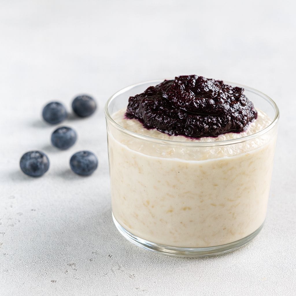 Creamy Porridge with Blueberry Compote