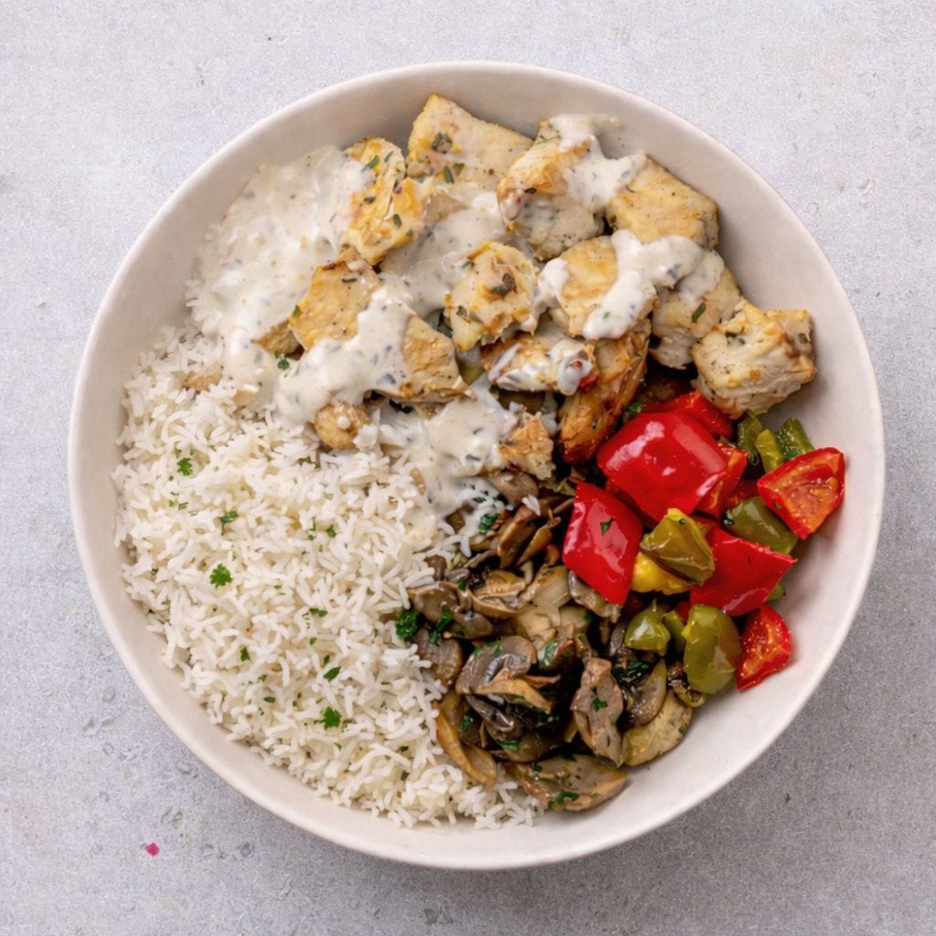 Chicken Ala King With Rice High Protein