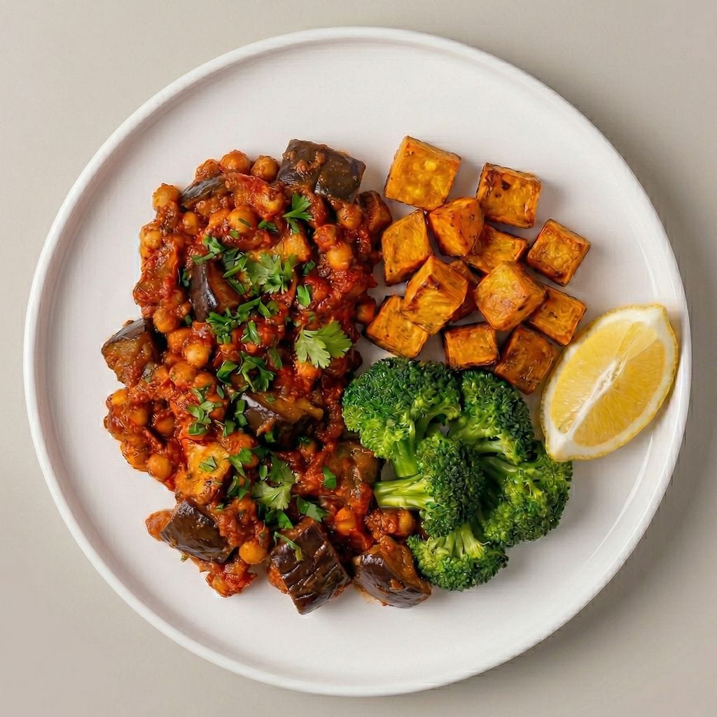 Slow Cooked Chickpea and Aubergine Stew