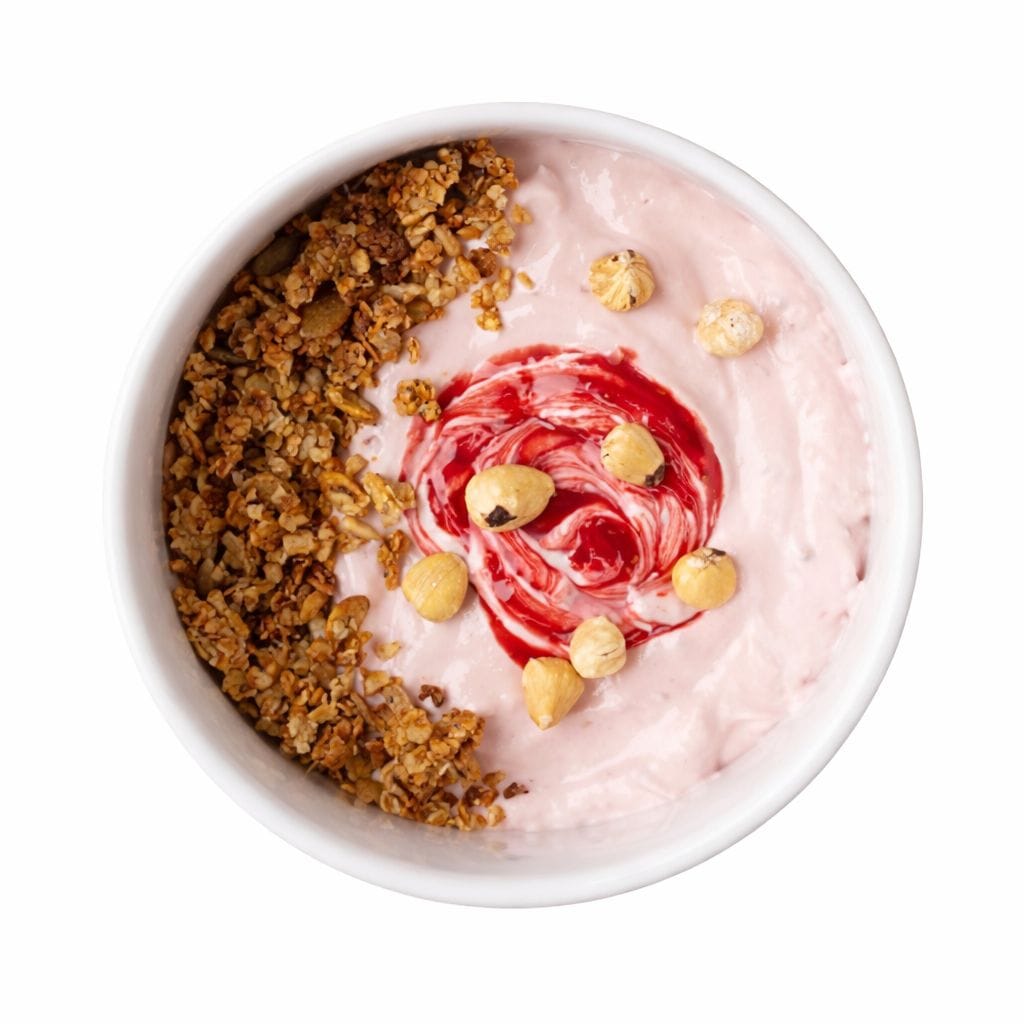 Protein Berry Yoghurt with Toasted Hazelnuts