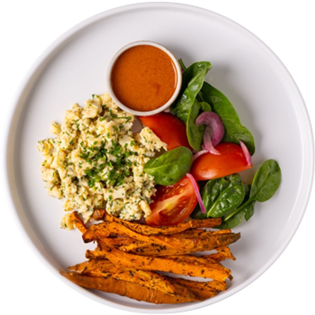 بيض مخفوق بالكمأة مع الدجاج