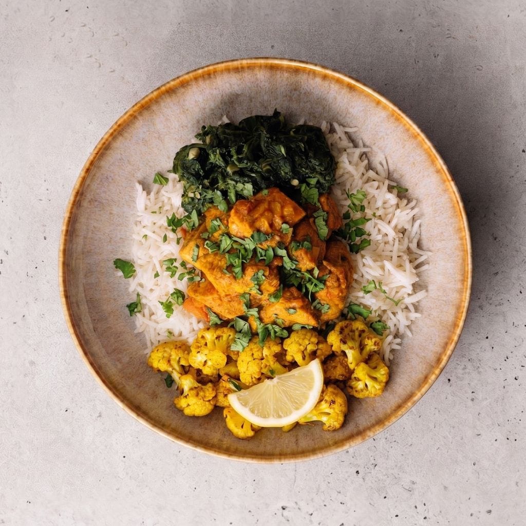Classic Curry with Spinach and Rice