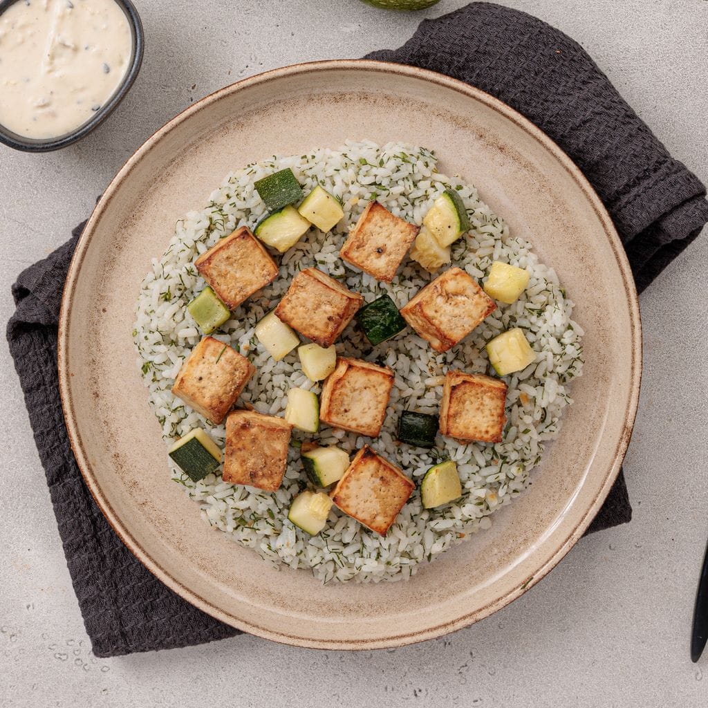 Honey Mustard Tofu with Dilly Rice