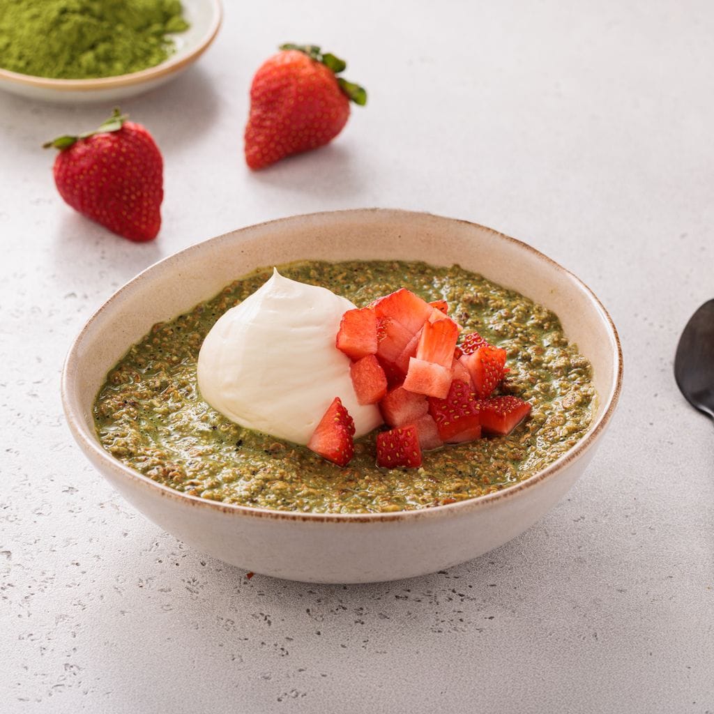 شوفان كريمة الماتشا الساخن