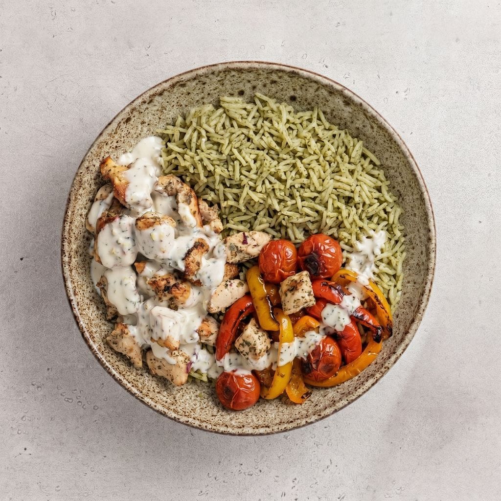 Mediterranean Chicken Rice Bowl