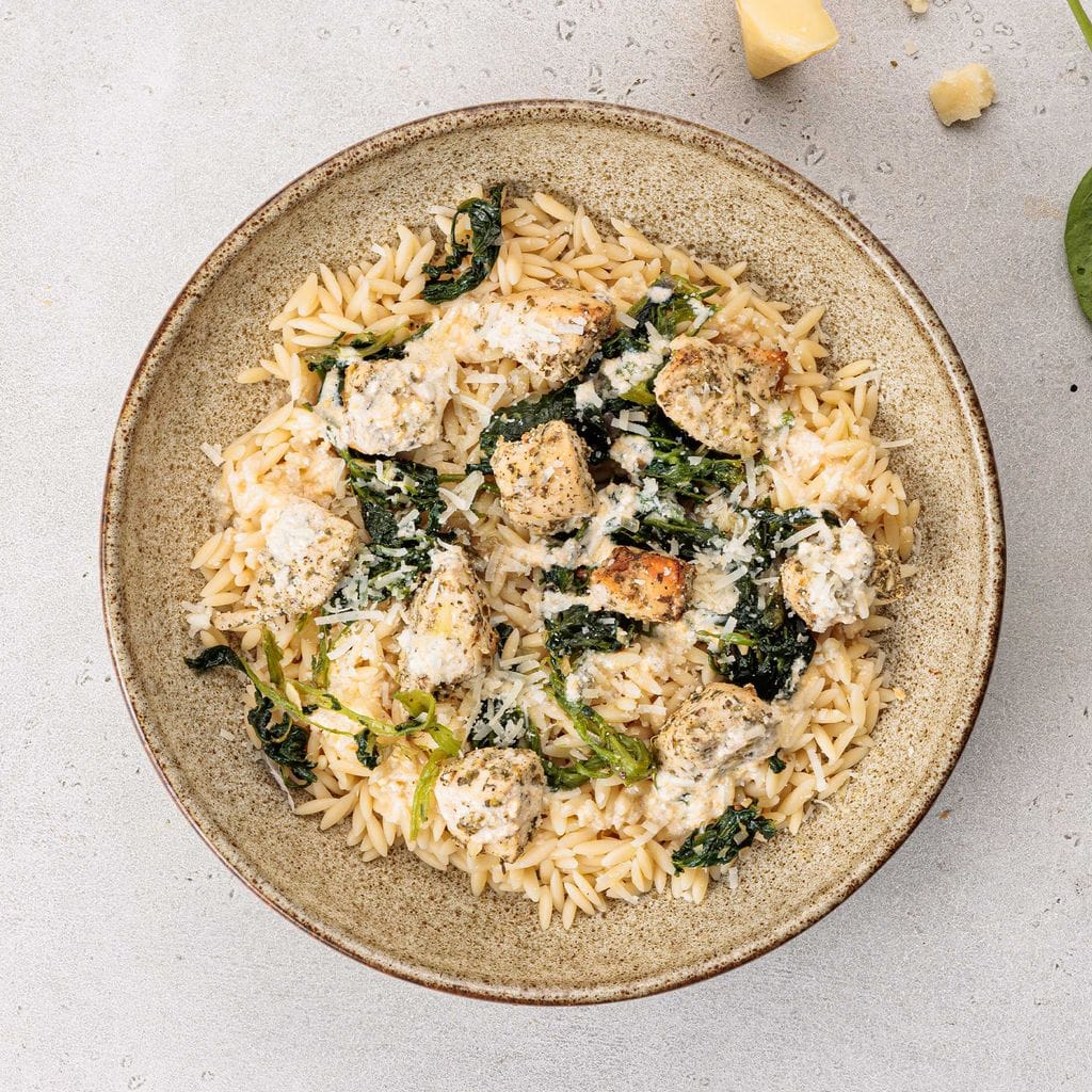 Spinach and Chicken Orzo
