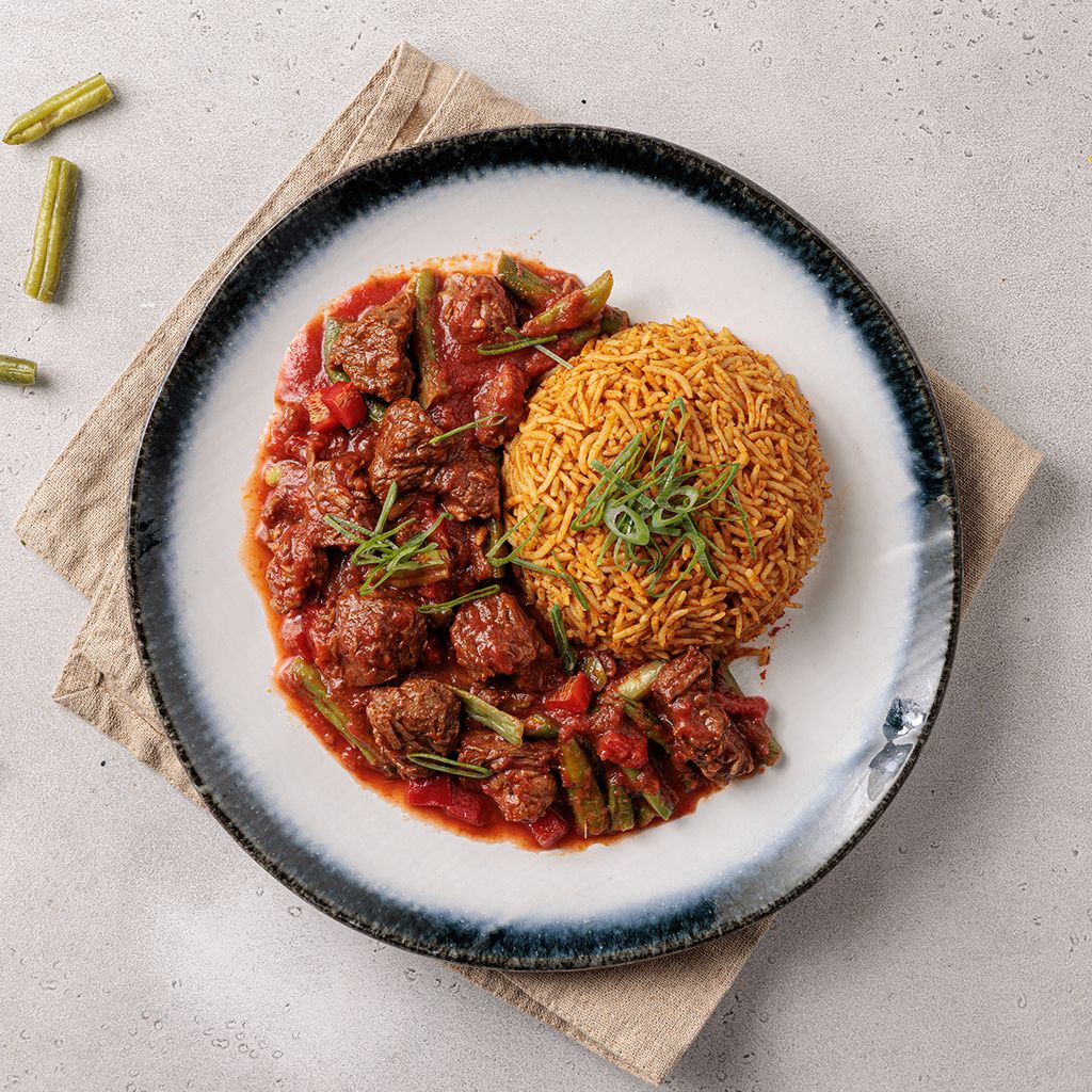 Beef and Spiced Jollof Rice High Protein