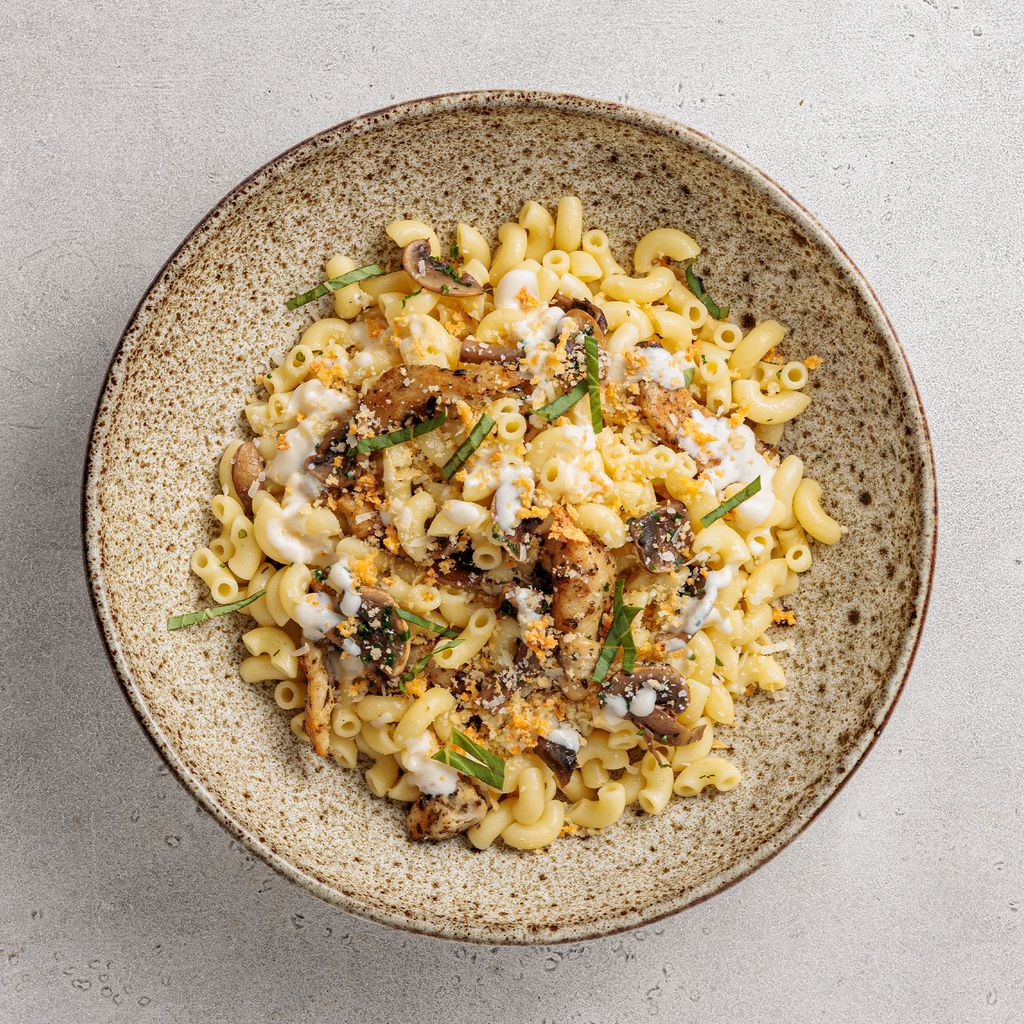 معكرونة الدجاج بالمشروم