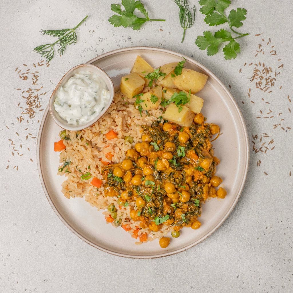 طبق الحمص والأرز