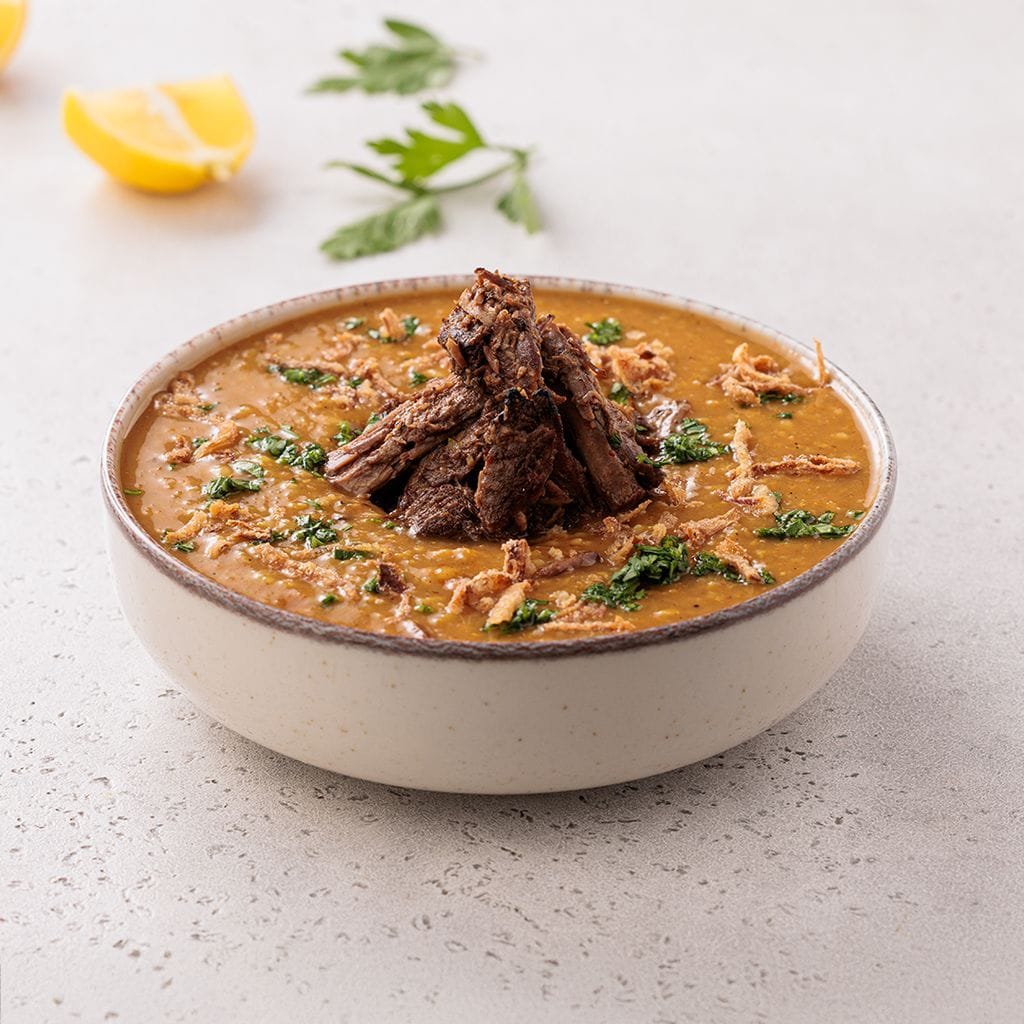 Spiced Freekeh Beef Soup