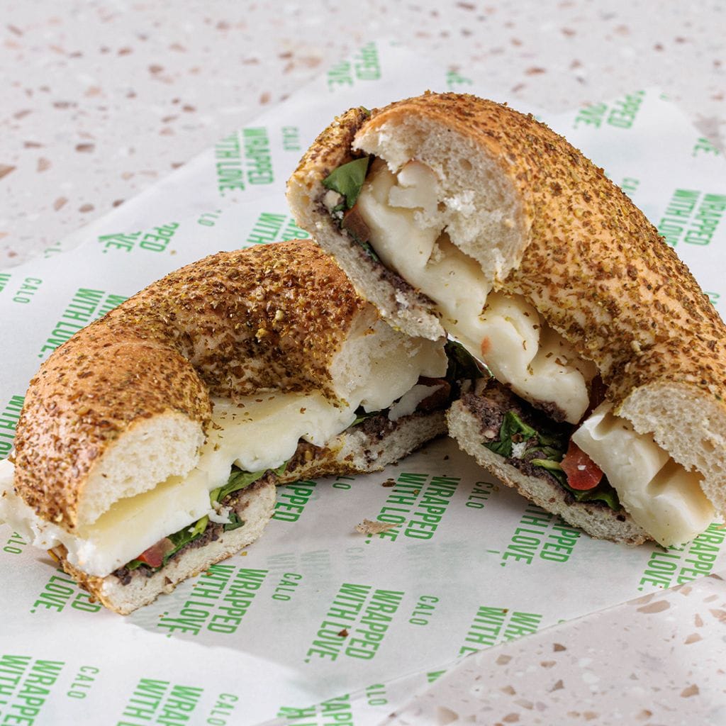 Halloumi Olive Bagel